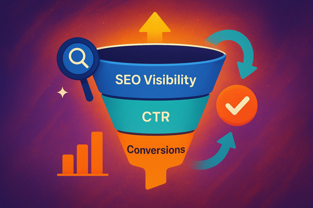 SEO visibility , CTR and conversion funnel